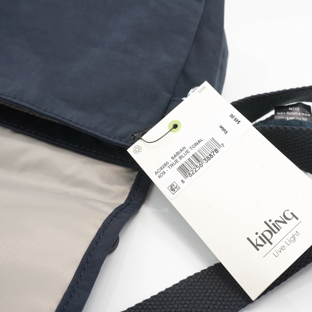 Kipling Sabian Crossbody Mini Shoulder Bag Polyamide AC8280 True Blue Tonal NWT - Picture 10 of 10